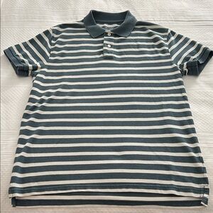 J. Crew Slim Fit Blue and White Striped Polo Shirt (L)